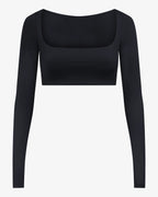 Freedom Scoop Long Sleeve Crop | Black