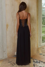 SCARLETT CORSET MAXI DRESS - BLACK