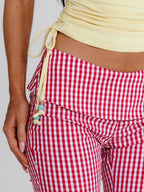 LENNIX CAPRI PANT RED GINGHAM