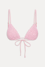 Elena Crochet Shine Bikini Top - Blush