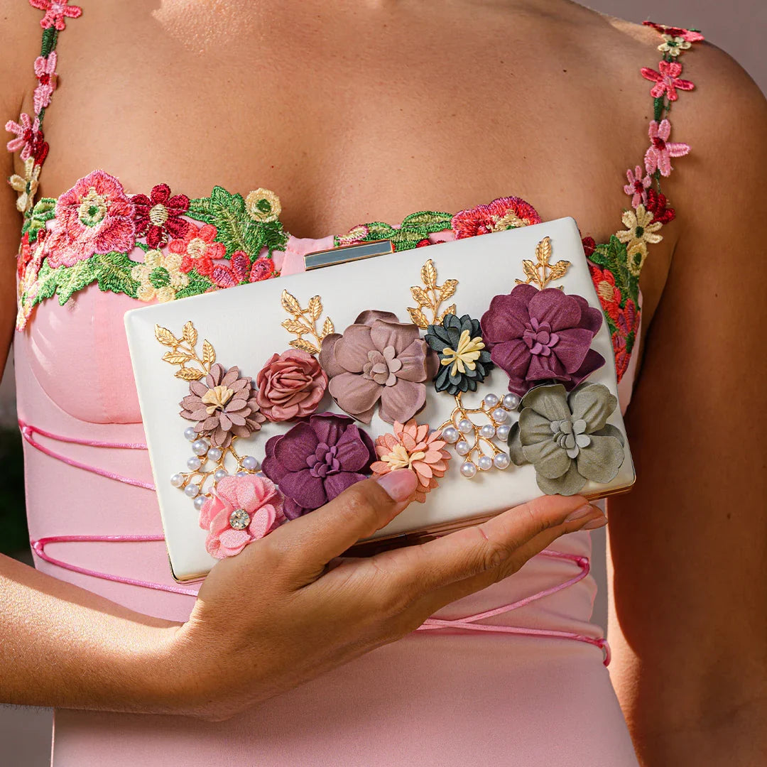 Vioraia Juliet Flower Clutch Bag