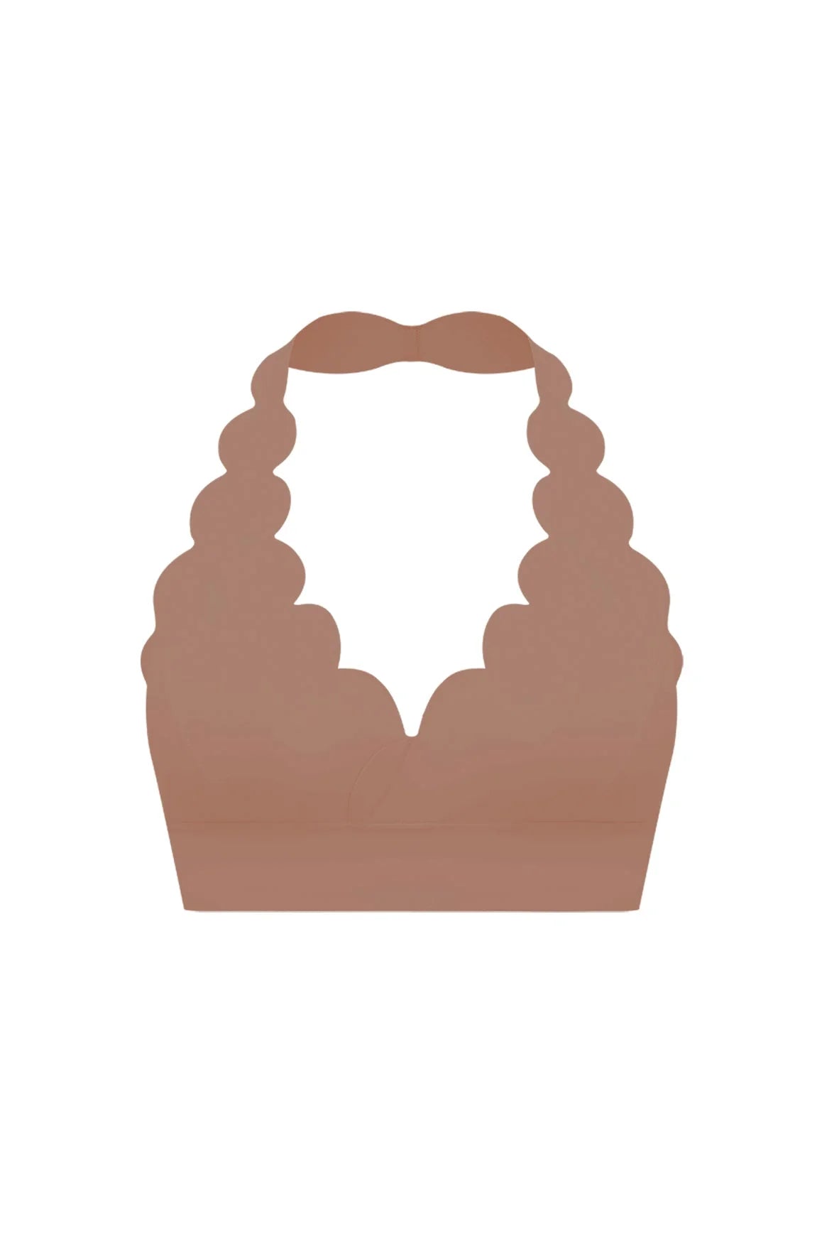 V-Cut Scallop Halter Bra