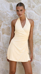 Brigitte Halter Mini Dress - Butter