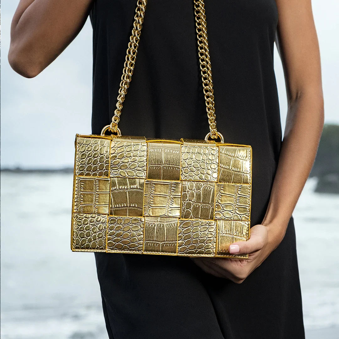 Vioraia Crocodile Pattern Crossbody Bag