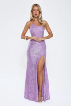 A New Glow Sequin Maxi Dress Lilac
