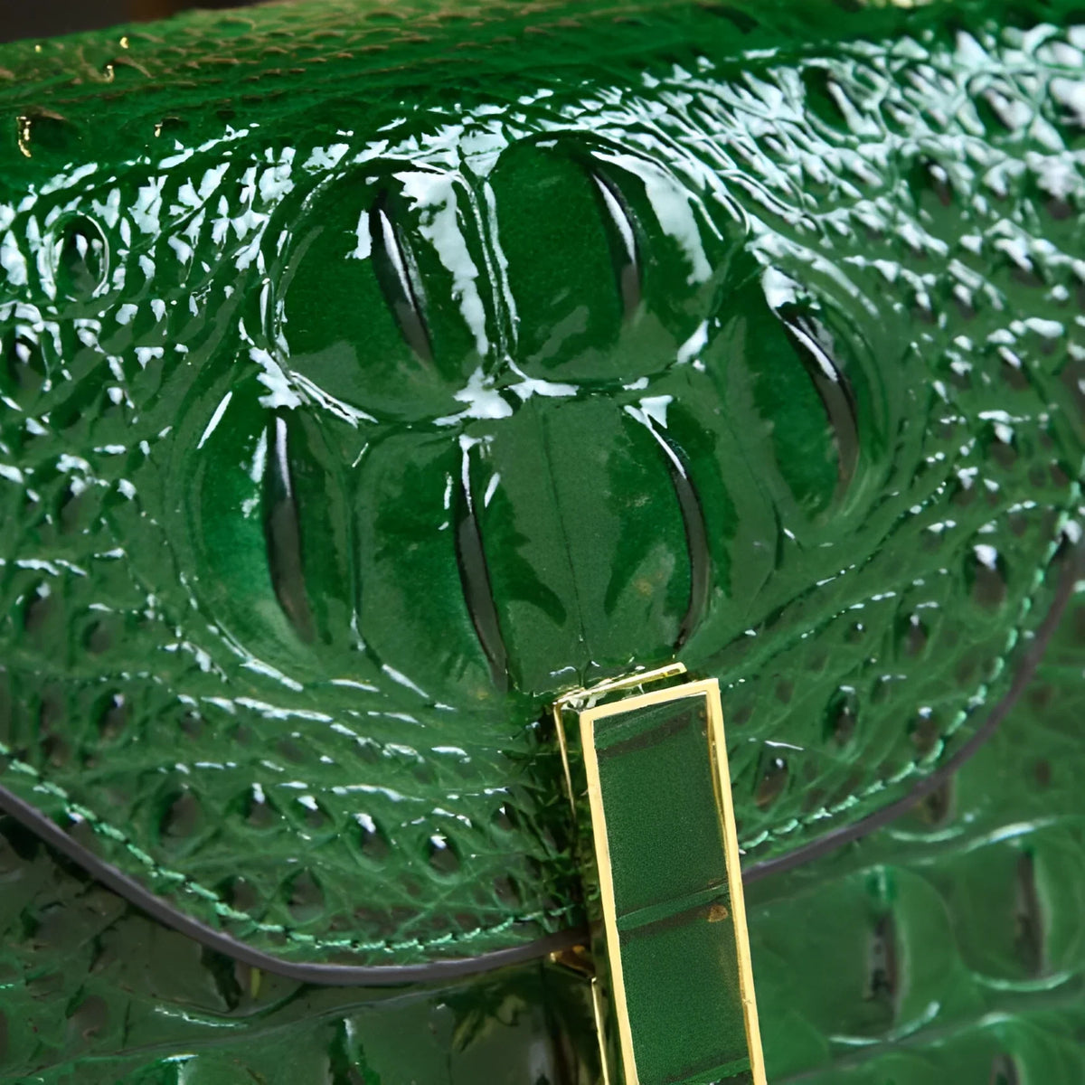 Vioraia Genuine Leather Crocodile Crossbody Bag