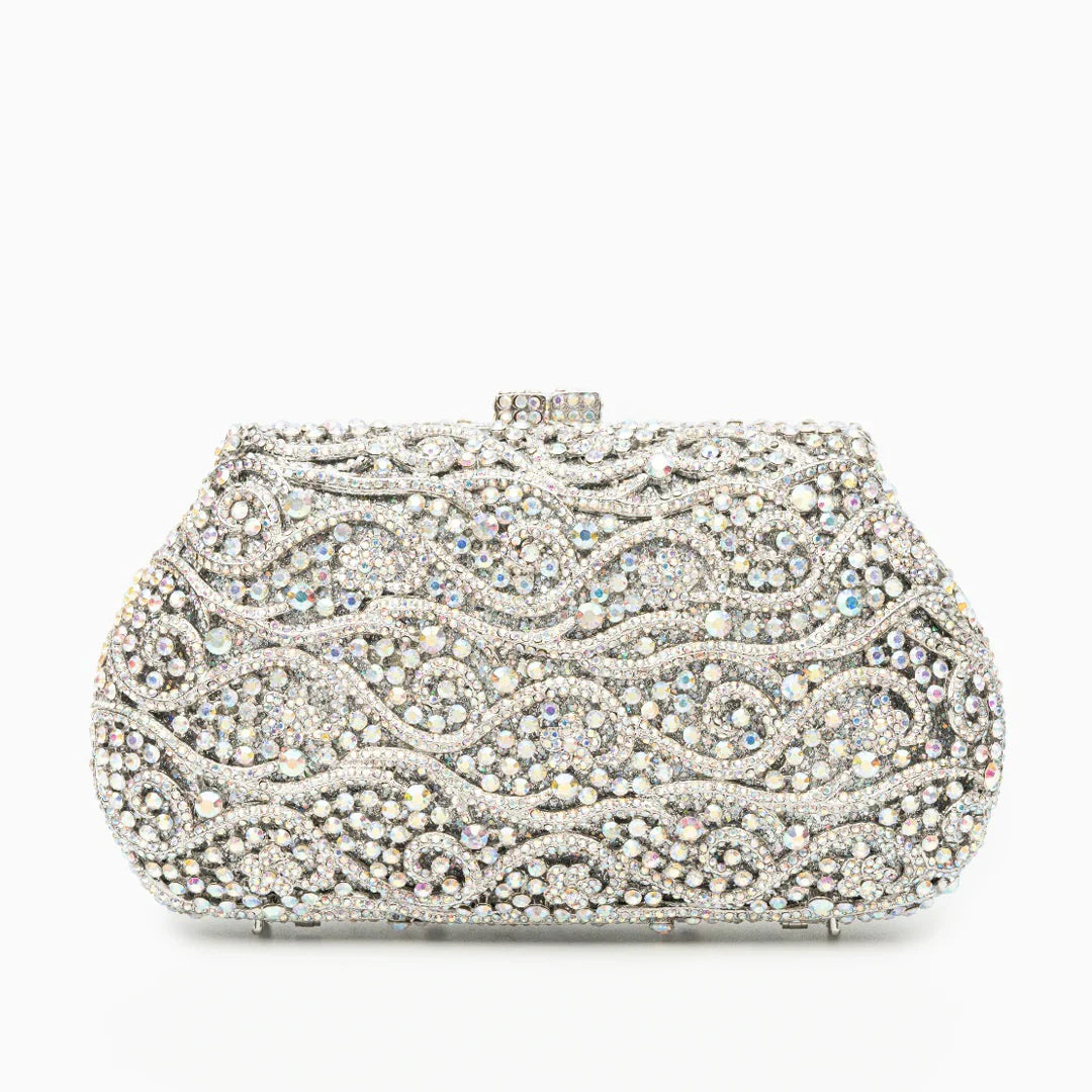 Vioraia Juliet Rhinestones Clutch Bag - Silver