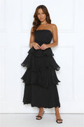 Wedding Adventure Strapless Maxi Dress Black