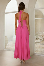 The Secret Waltz Halter Maxi Dress Pink