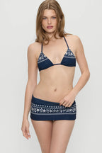 Clover Swim Skirt - Malibu Blue