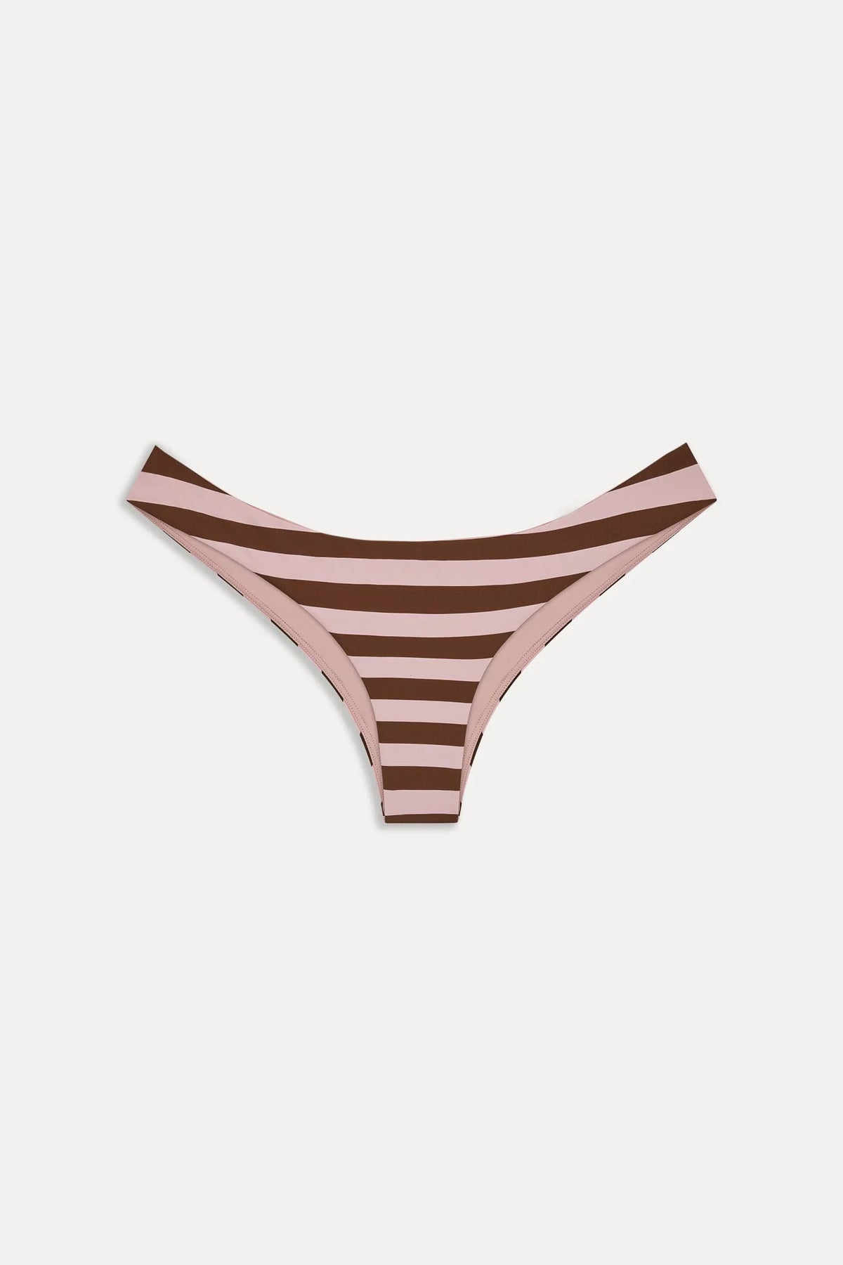 Marina Cheeky Striped Bikini Bottom - Strawberry Chocolate