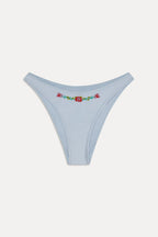 Dove Beaded Satin Bikini Bottom - Frosting