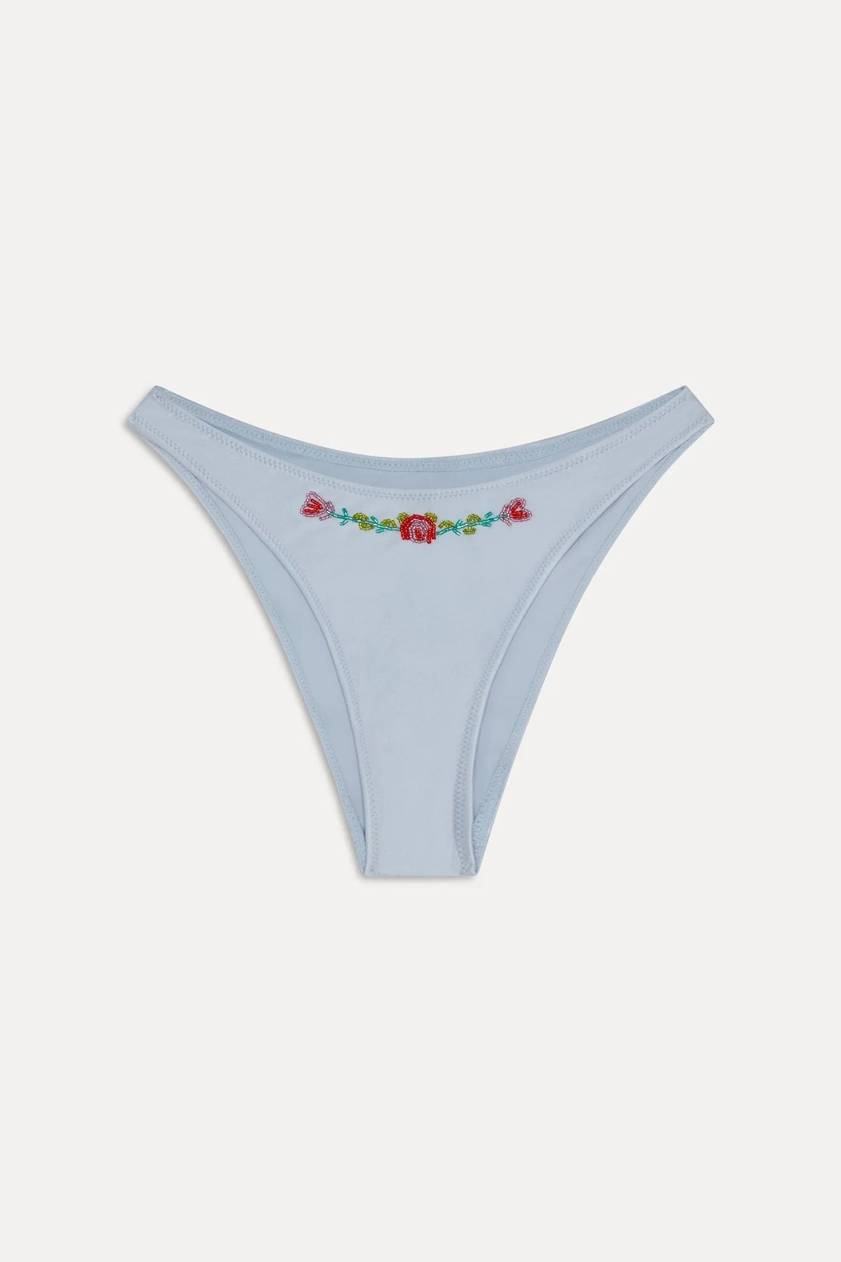 Dove Beaded Satin Bikini Bottom - Frosting