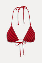 x JENNIE Nick Satin Bikini Top - Spring Stripe