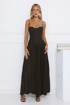 Antique Roses Lace Maxi Dress Black