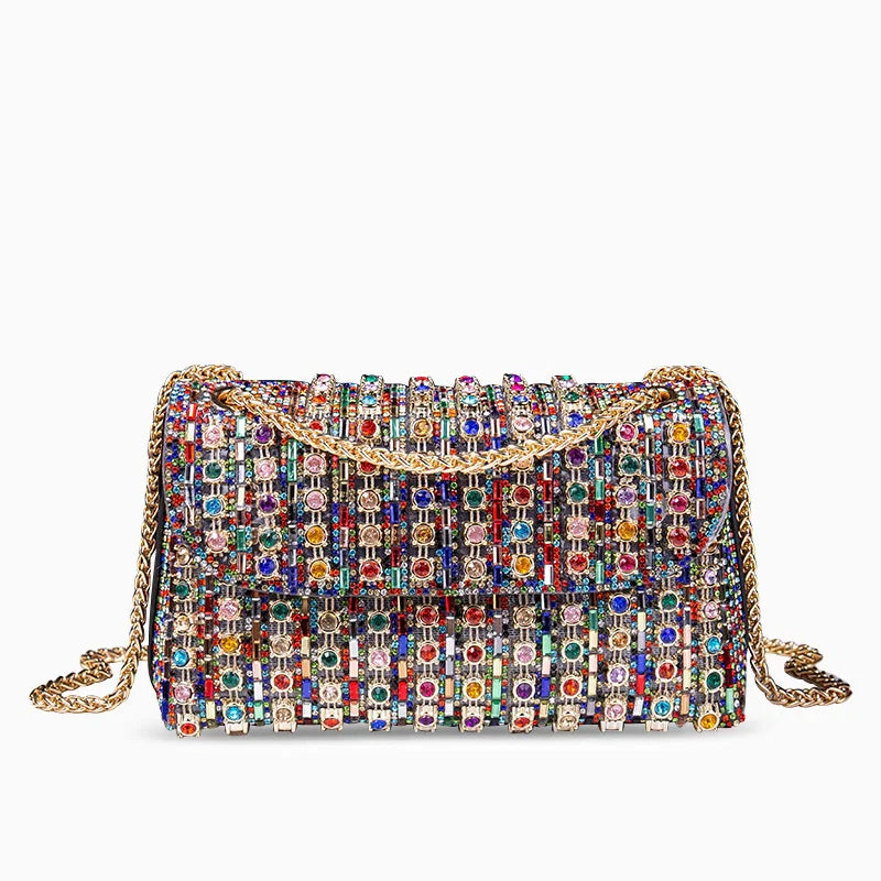 Vioraia Kristi Diamond Chain Crossbody Bag