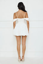 Poolside Perfect Off Shoulder Bubble Mini Dress White