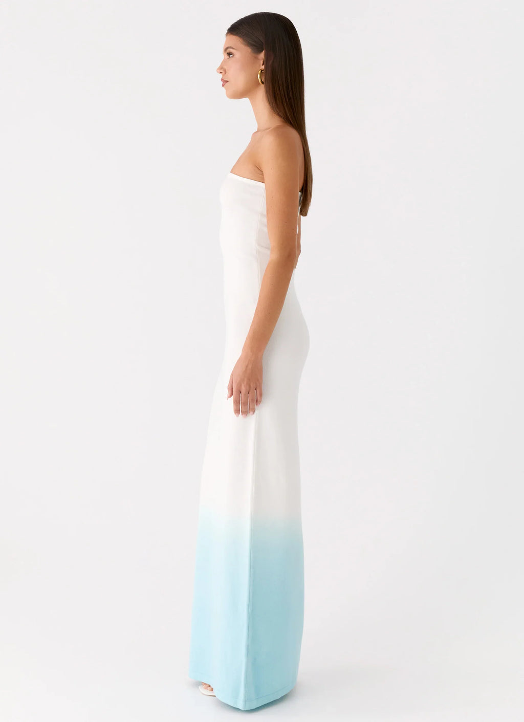 Soft Spoken Knit Maxi Dress - Blue Ombre