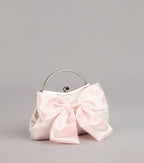 Sweet Luxe Satin Bow Clutch Purse