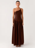 Thinking About You Linen Maxi Dress - Brown