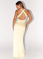Desi Halterneck Maxi Dress - Yellow