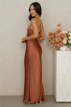 The Samara Satin Maxi Dress Copper