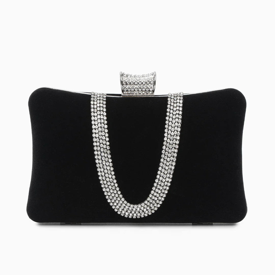Vioraia (CS) Velvet Sparkles Clutch Bag