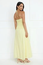 Unmatched Energy Halter Maxi Dress Yellow