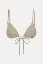 Elena Crochet Shine Bikini Top - Birthday Suit