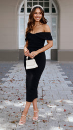 Holly Midi Dress - Black