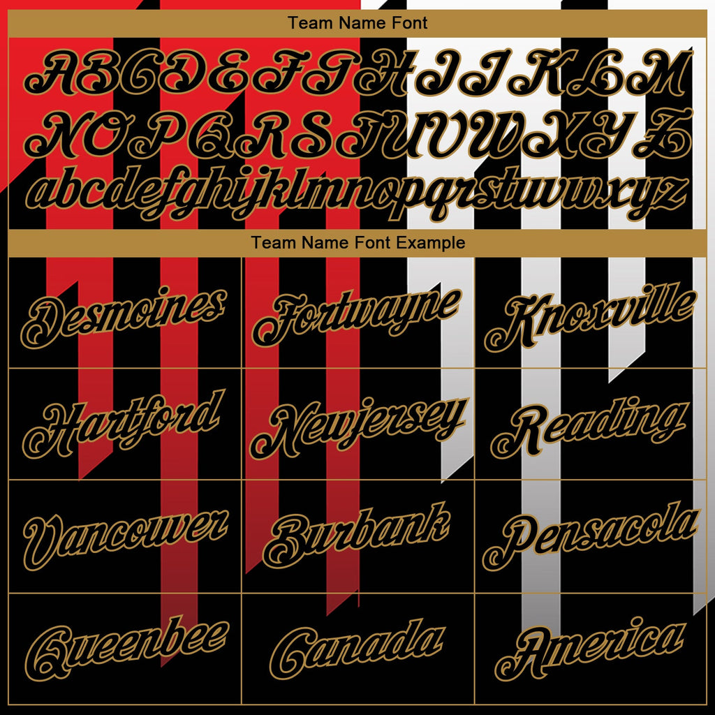 Custom Stitched Red Black Old Gold-White 3D Pattern Design Sports Pullover Sweatshirt Hoodie