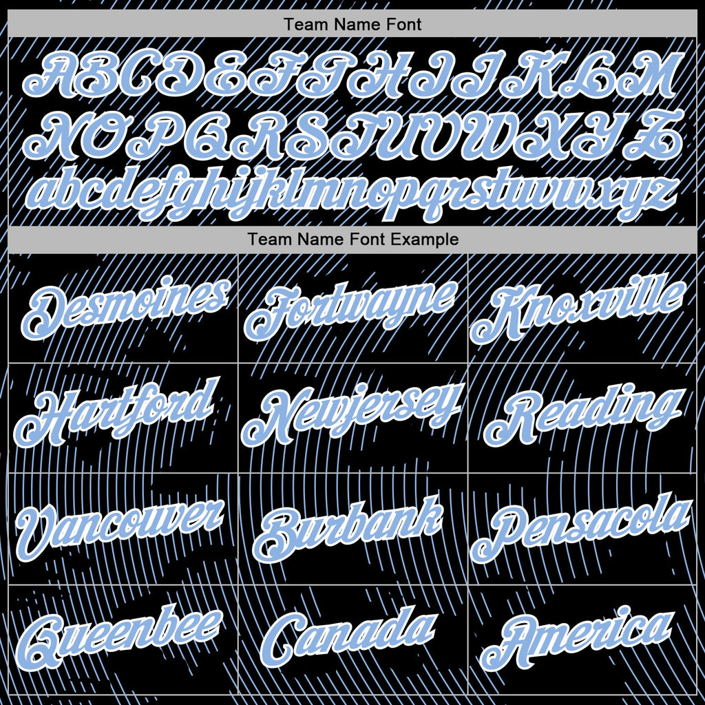 Custom Stitched Black Light Blue-White 3D Pattern Design Curve Lines Sports Pullover Sweatshirt Hoodie