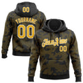 Custom Stitched Black Gold-White 3D Pattern Design Curve Lines Sports Pullover Sweatshirt Hoodie