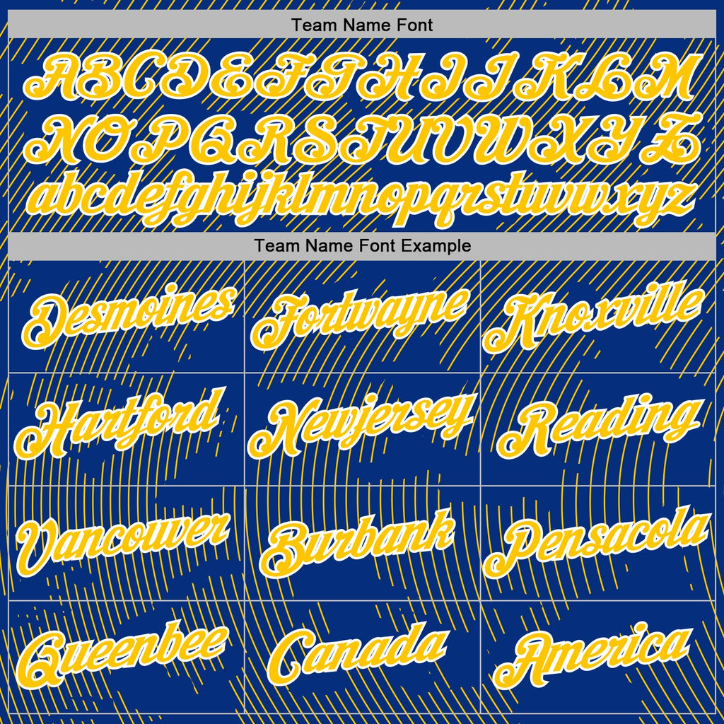 Custom Stitched Royal Yellow-White 3D Pattern Design Curve Lines Sports Pullover Sweatshirt Hoodie