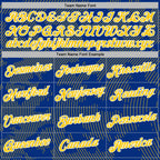Custom Stitched Royal Yellow-White 3D Pattern Design Curve Lines Sports Pullover Sweatshirt Hoodie