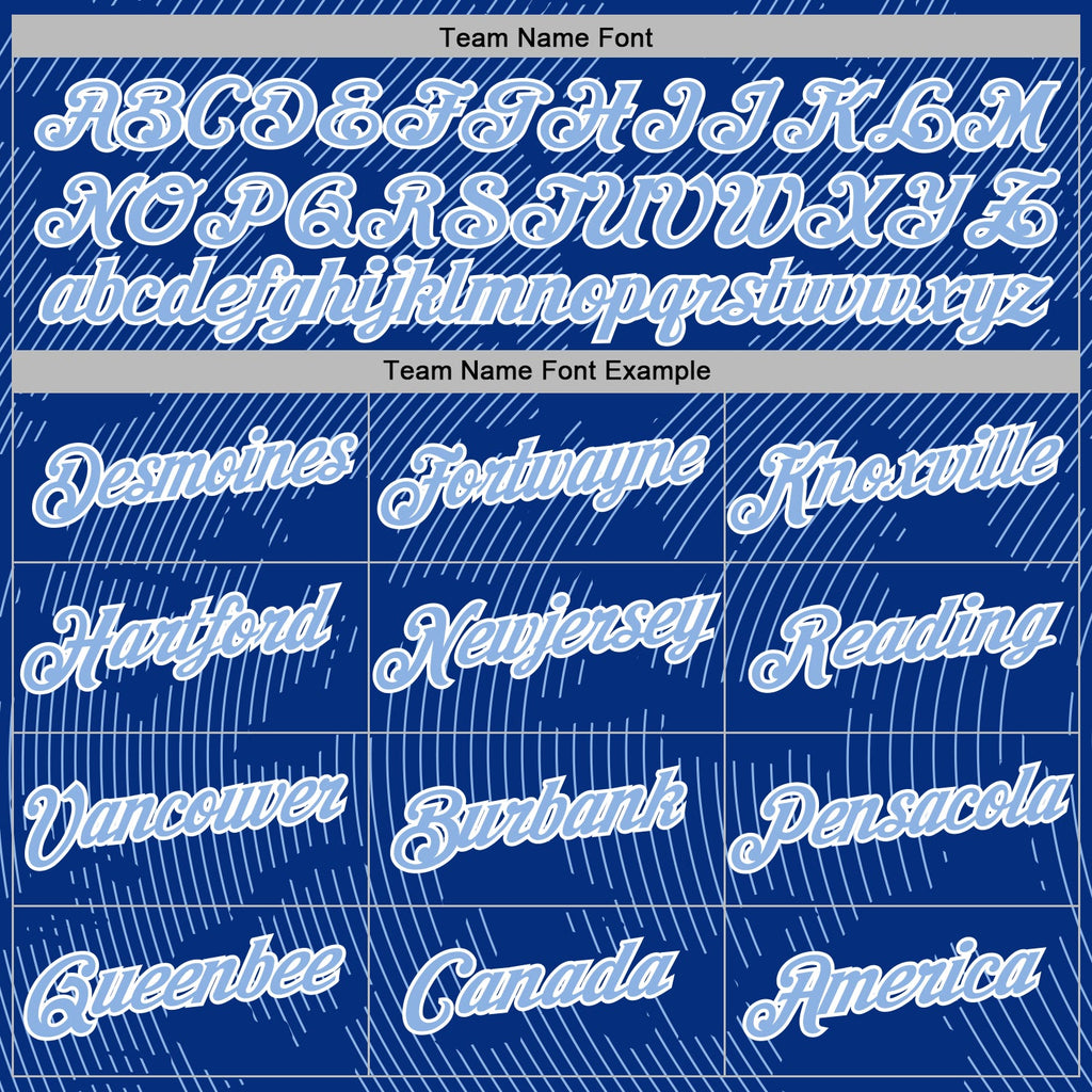 Custom Stitched Royal Light Blue-White 3D Pattern Design Curve Lines Sports Pullover Sweatshirt Hoodie