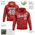 Custom Stitched Red Gray-White 3D Pattern Design Curve Lines Sports Pullover Sweatshirt Hoodie
