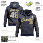Custom Stitched Navy Old Gold-White 3D Pattern Design Curve Lines Sports Pullover Sweatshirt Hoodie