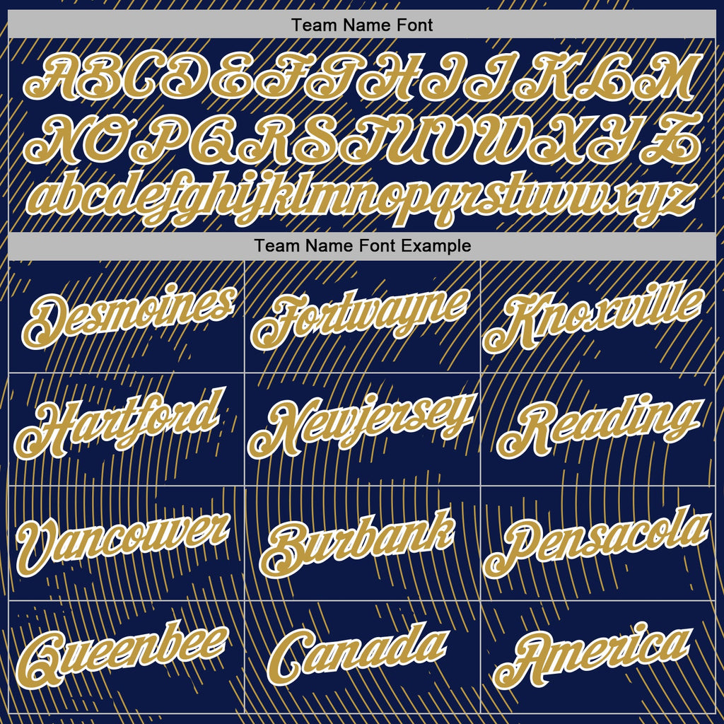 Custom Stitched Navy Old Gold-White 3D Pattern Design Curve Lines Sports Pullover Sweatshirt Hoodie