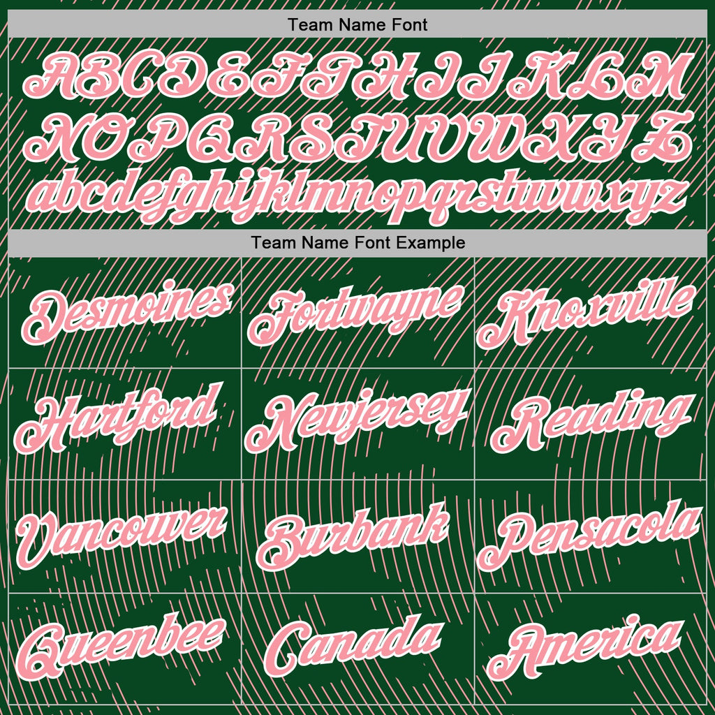 Custom Stitched Green Medium Pink-White 3D Pattern Design Curve Lines Sports Pullover Sweatshirt Hoodie