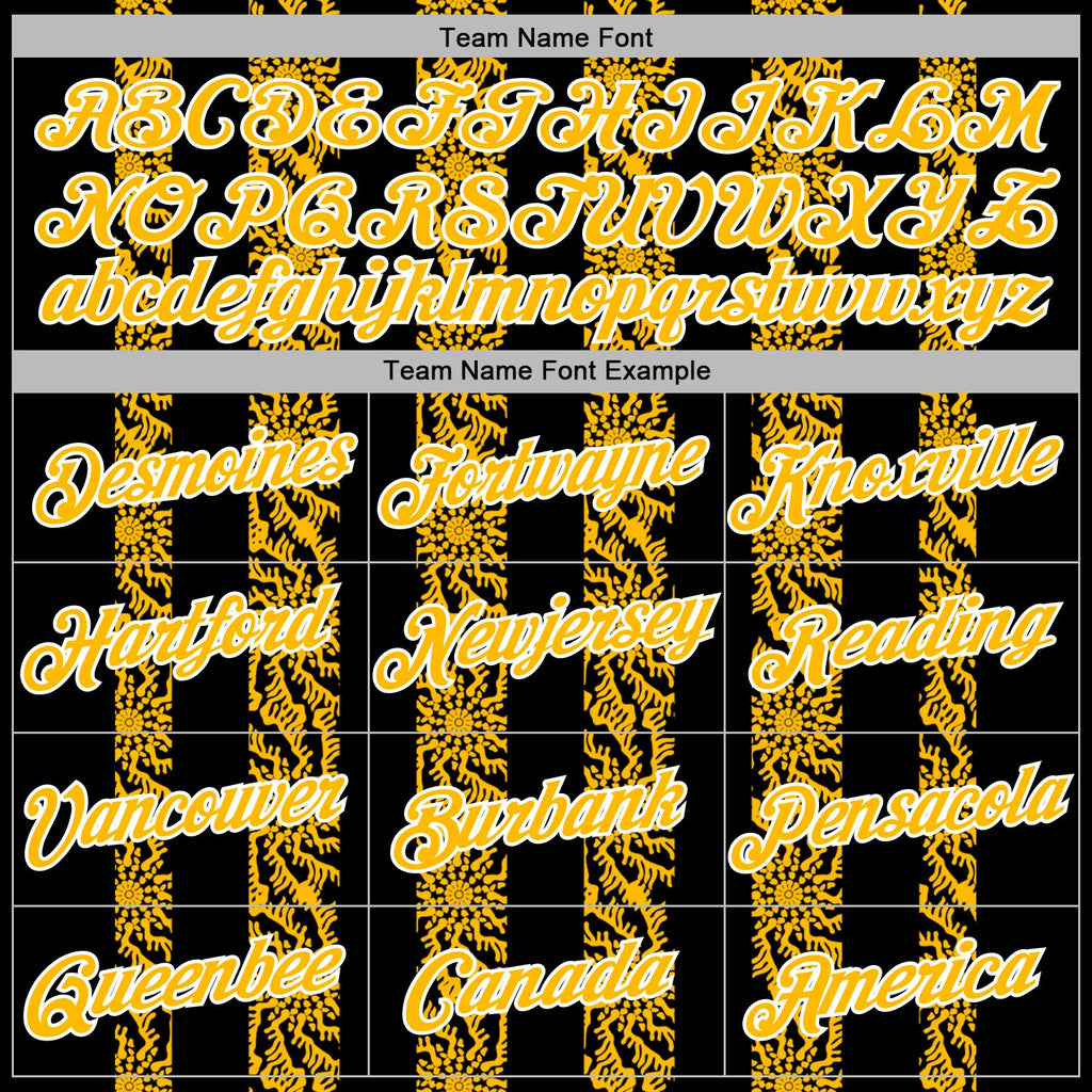Custom Stitched Black Gold-White 3D Pattern Design Abstract Shape Sports Pullover Sweatshirt Hoodie