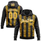 Custom Stitched Black Gold-White 3D Pattern Design Abstract Shape Sports Pullover Sweatshirt Hoodie