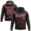Custom Stitched Black Crimson-Cream 3D Pattern Design Abstract Shape Sports Pullover Sweatshirt Hoodie