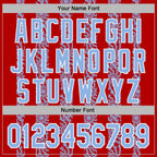 Custom Stitched Red Light Blue-White 3D Pattern Design Abstract Shape Sports Pullover Sweatshirt Hoodie