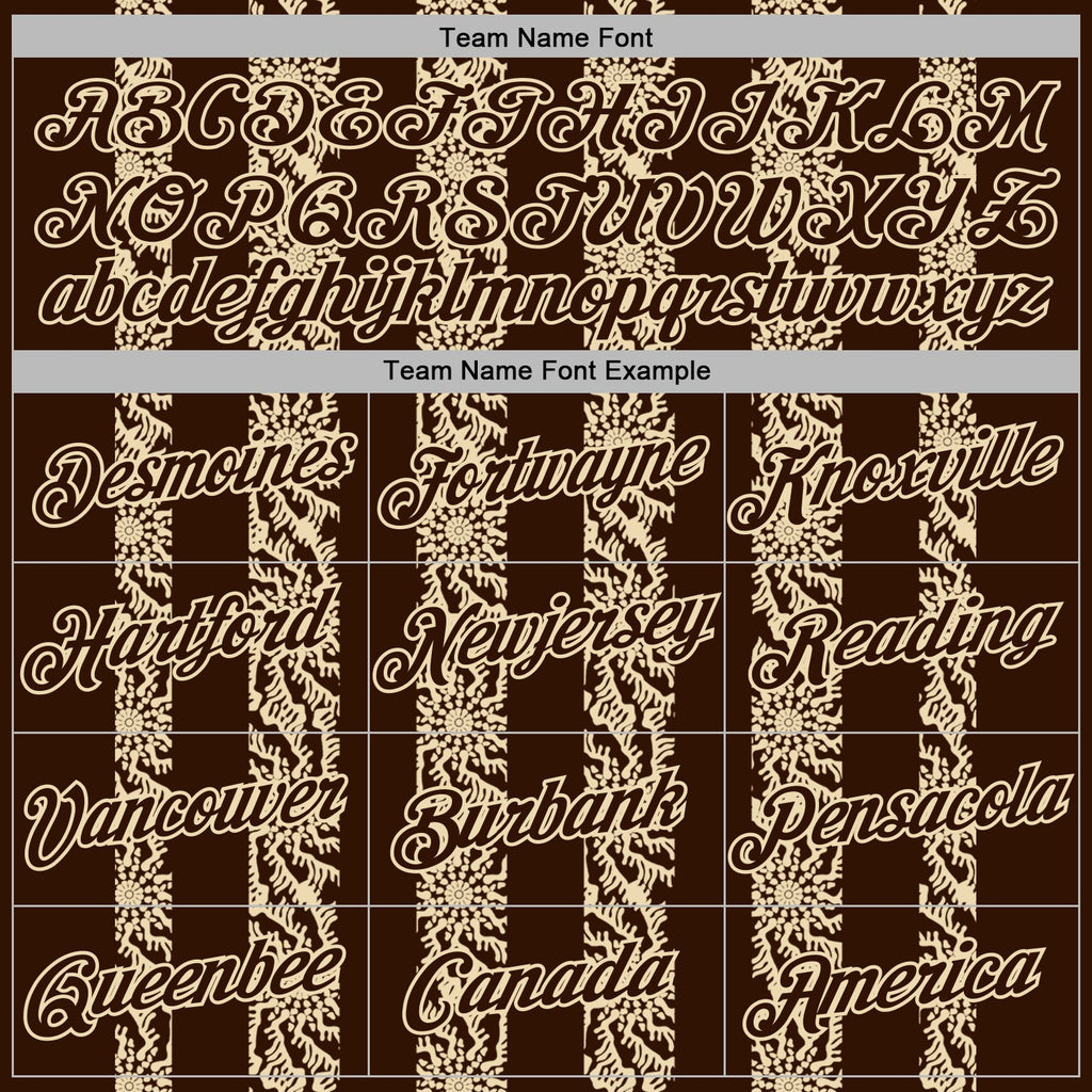 Custom Stitched Brown Cream 3D Pattern Design Abstract Shape Sports Pullover Sweatshirt Hoodie