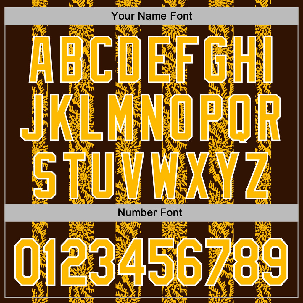 Custom Stitched Brown Gold-White 3D Pattern Design Abstract Shape Sports Pullover Sweatshirt Hoodie