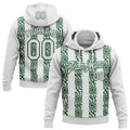 Custom Stitched White Green 3D Pattern Design Abstract Shape Sports Pullover Sweatshirt Hoodie
