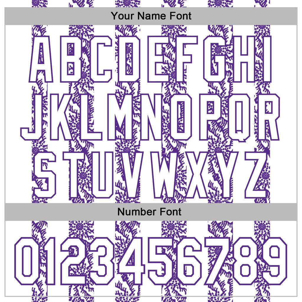 Custom Stitched White Purple 3D Pattern Design Abstract Shape Sports Pullover Sweatshirt Hoodie