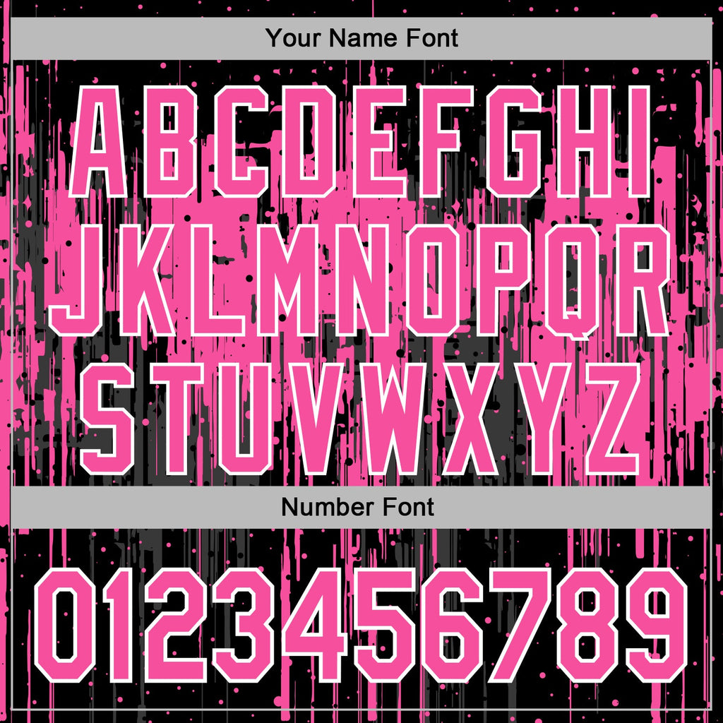 Custom Stitched Black Pink-White 3D Pattern Design Dripping Splatter Sports Pullover Sweatshirt Hoodie