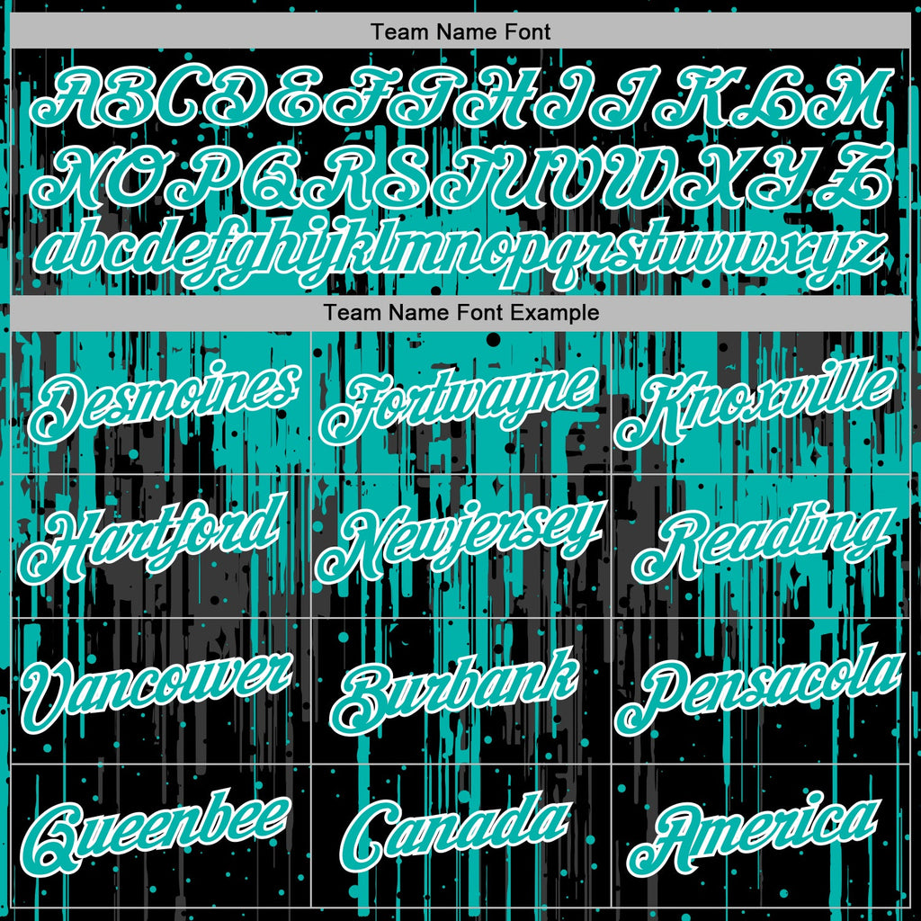 Custom Stitched Black Aqua-White 3D Pattern Design Dripping Splatter Sports Pullover Sweatshirt Hoodie